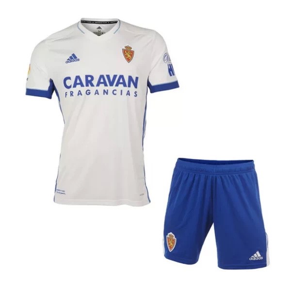 Camiseta Real Zaragoza Replica Primera Ropa Niños 2020/21 Blanco Azul